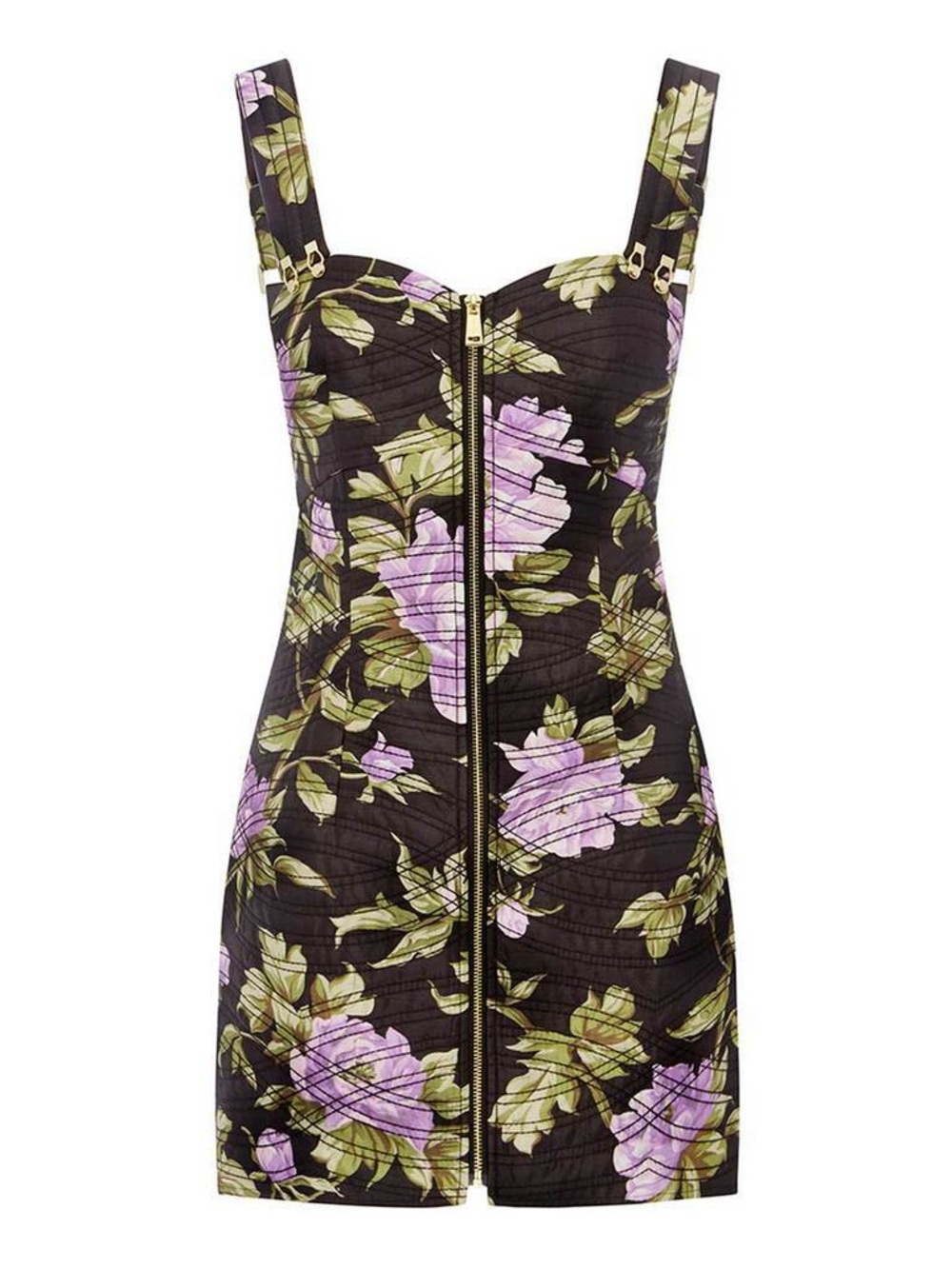 Alice McCall Wild Flowers Mini Dress Floral Print Quilted Jacquard Style